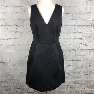 Madewell leather inset ponte dress black